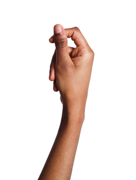 mujer mano golpeando aislado en blanco - isolated hand fotografías e imágenes de stock