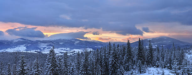 istock Panorama of winter mountains on sunset 92287853
