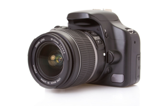 SLR Single-lens reflex professional film camera body and lenses
