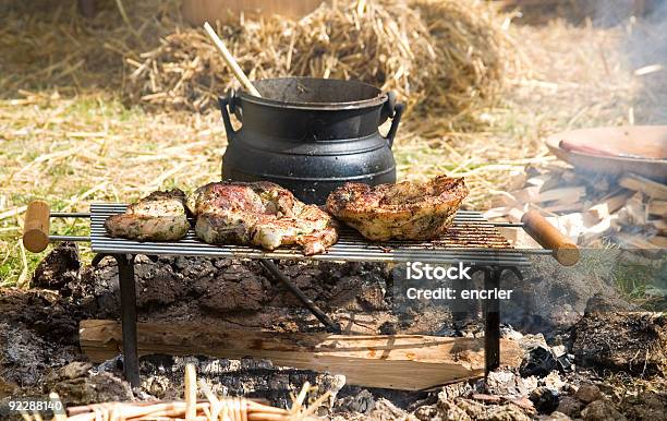 Traditional Campfire Cooking Stock Photo - Download Image Now - Ash, Barbecue - Meal, Black Color