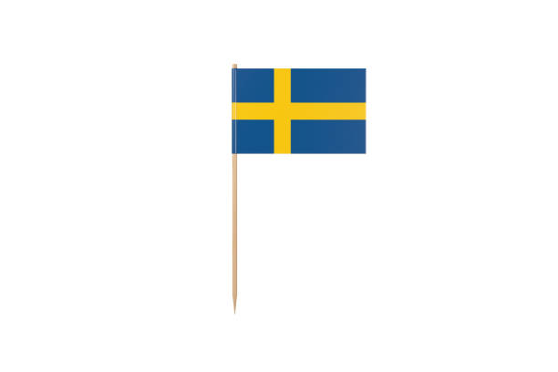 istock Sweden Flag on a Toothpick. Isolated On White 922883372