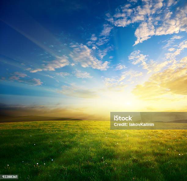 Spring Sunset Stock Photo - Download Image Now - Sunset, Landscape - Scenery, Sunlight