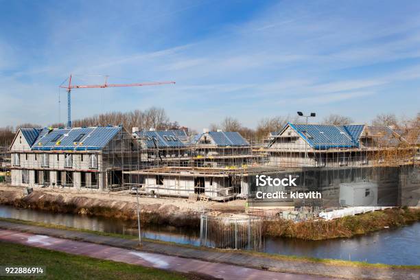 Residential Construction Site In The Netherlands Stock Photo - Download Image Now - Housing Development, Netherlands, Building - Activity