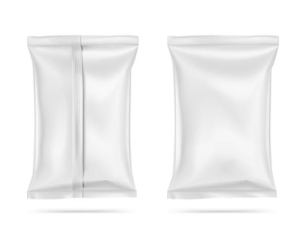 istock Set of blank mockups of flow bags. 922889656