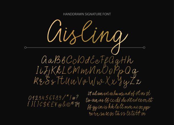 ilustrações de stock, clip art, desenhos animados e ícones de modern calligraphic font. brush painted letters - alphabet design element text text messaging