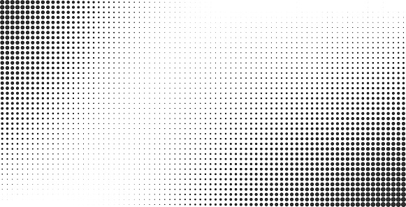 Halftone effect vector background. Monochrome dotted gradient