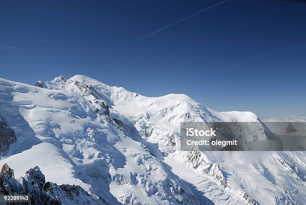 Blue Sky Above Peaks And Glacier The Alps Stock Photo - Download Image Now - Above, Avalanche, Block Shape