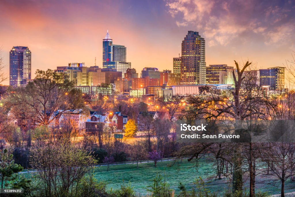 Raleigh, North Carolina, USA Raleigh, North Carolina, USA park and skyline. Raleigh - North Carolina Stock Photo