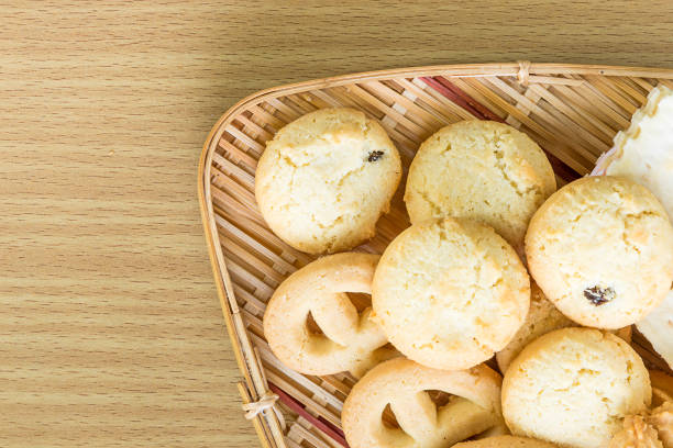 istock Butter cookies in bamboo bowl 922897652