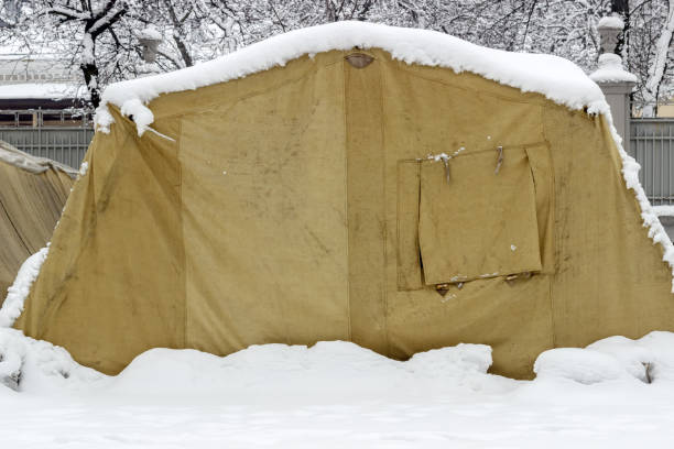 istock Campground protesters with wooden barricades and automotive rubber for setting fire. 922905270