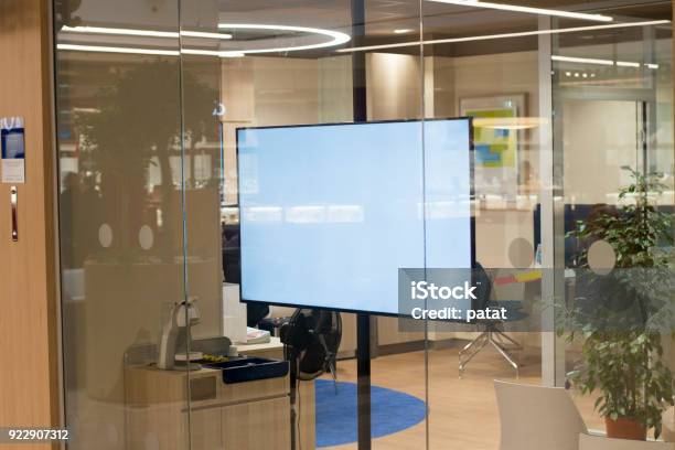 Wide Screen Lcd Advertising Mockup Stock Photo - Download Image Now - Store Window, Store, Computer Monitor