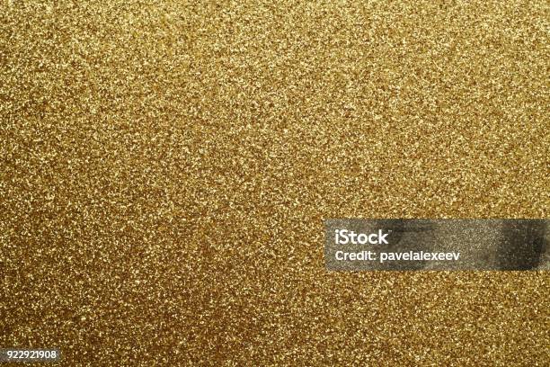 Golden Glittering Background Stock Photo - Download Image Now - Glitter, Glittering, Gold - Metal