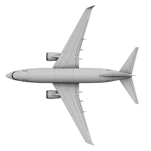istock Commercial jet plane. 3D render. View from the top 922928408