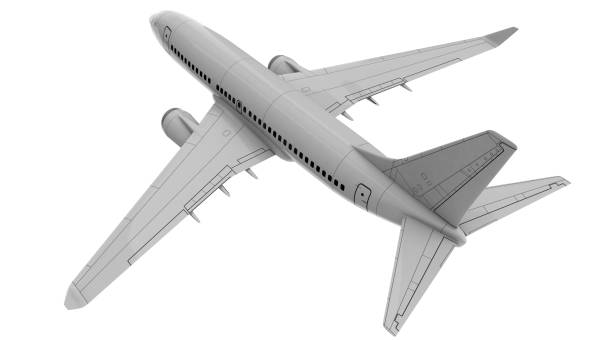 istock Commercial jet plane. 3D render. Top rear view 922928710