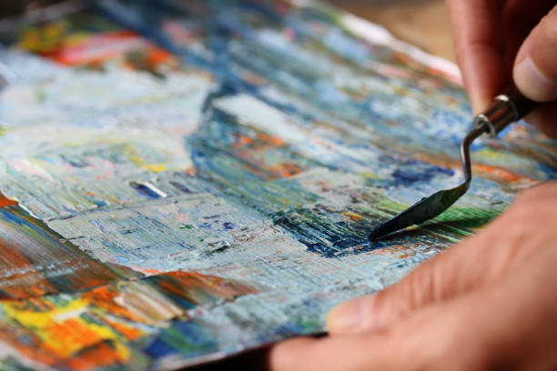 istock Art painting with palette knife 922929822