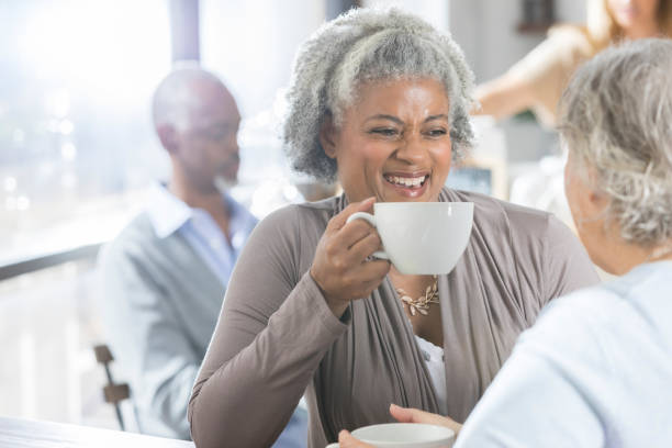 istock Diverse senior women having coffee 922939846