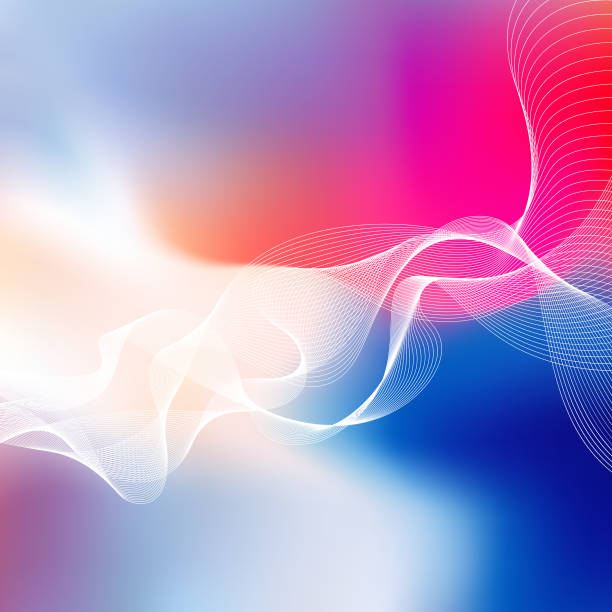 추상 흐르는 라인 배경 - wave pattern sine wave computer graphic backgrounds stock illustrations