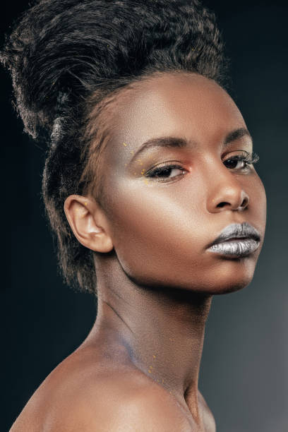 istock stylish afro girl with silver makeup 922946168