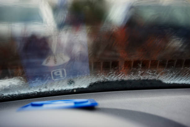 parking meter on the dashboard in car