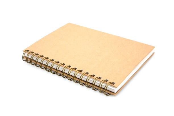 istock Recycled paper notebook front cover on white background 922949956
