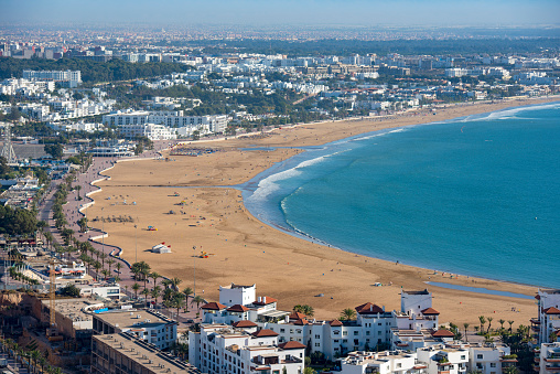 Panoramic view Agadir ariel from the Agadir Kasbah