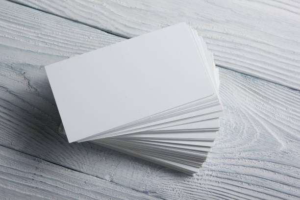 istock Business cards Mockup on color background. Flat Lay. copy space for text 922957884