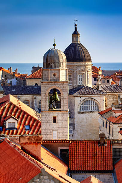 istock Panorama Dubrovnik Old Town roofs at sunset 922961888