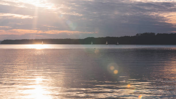 istock Sunset at the lake with reflection in the water 922965068