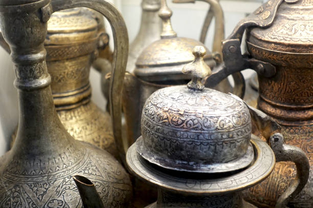 istock Metal jugs with oriental ornament 922965760