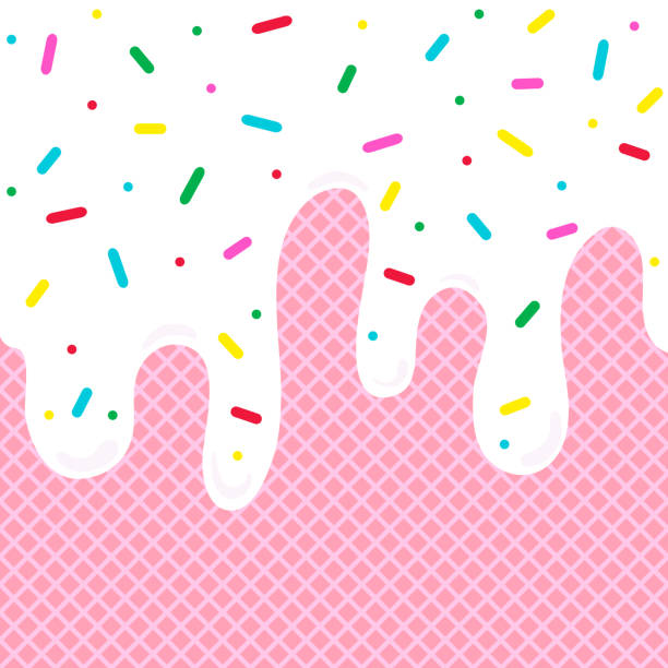ice cream melted background with waffle or cone. ice cream melted background with waffle or cone. melting girl stock illustrations