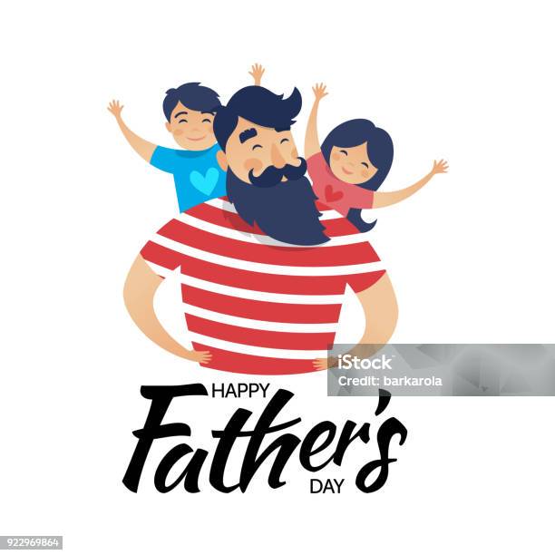 Fathers Day Card Stock Illustration - Download Image Now - Father's Day, Father, Son