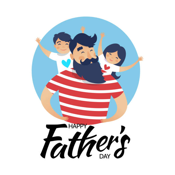 ilustrações, clipart, desenhos animados e ícones de cartão de dia dos pais - day gift father fathers