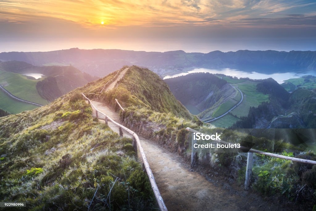 Sao Miguel Island, der Azoren - Lizenzfrei Weg Stock-Foto