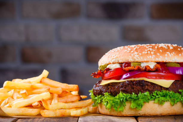 istock Hamburger with french fries 922982772