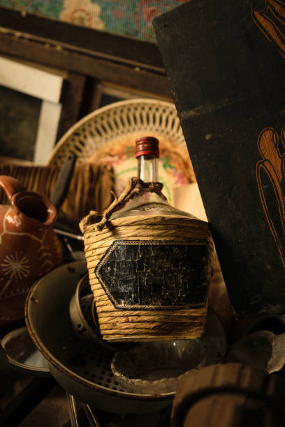 istock Vintage whiskey bottle and lumber 922992784