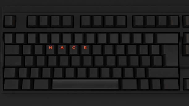 istock Close Up of Illuminated Glowing Keys on a Black Keyboard Spelling Hack 923000700