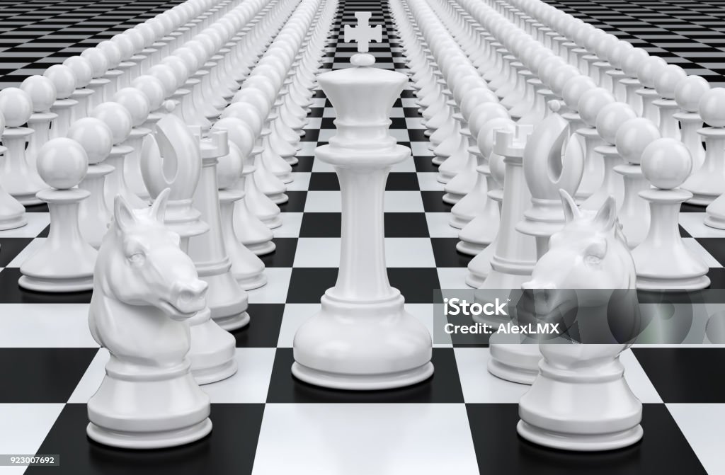 Schach, Leader Konzept. 3D-Rendering - Lizenzfrei Bauer Stock-Foto