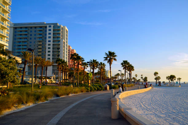 Clearwater Beachwalk The beachwalk along Clearwater Beach around sunset clearwater florida photos stock pictures, royalty-free photos & images