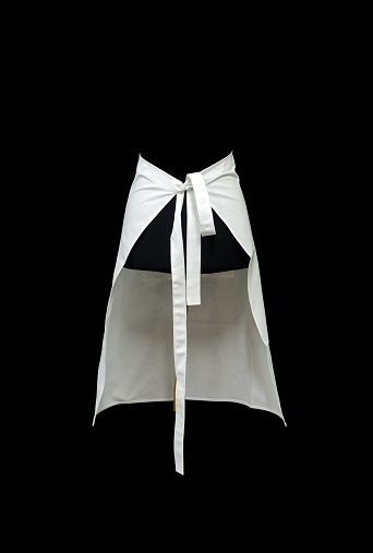 white apron on a black background