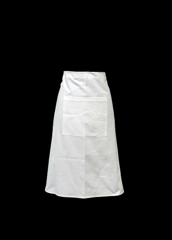 white apron on a black background