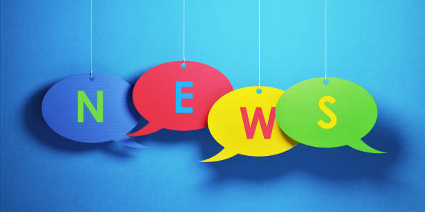 istock News Concept - Colorful Chat Bubbles Over Blue Background 923014780