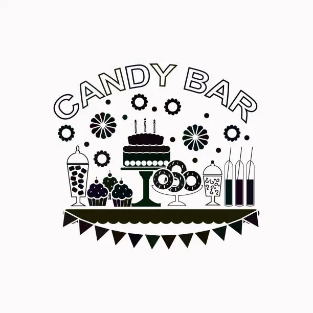 Vector illustration of Candy bar vector  icon.