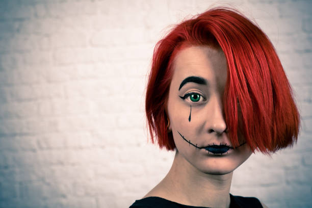 istock Girl with makeup on her face. 923031886