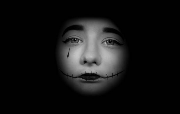 istock Girl with makeup on her face. 923031968