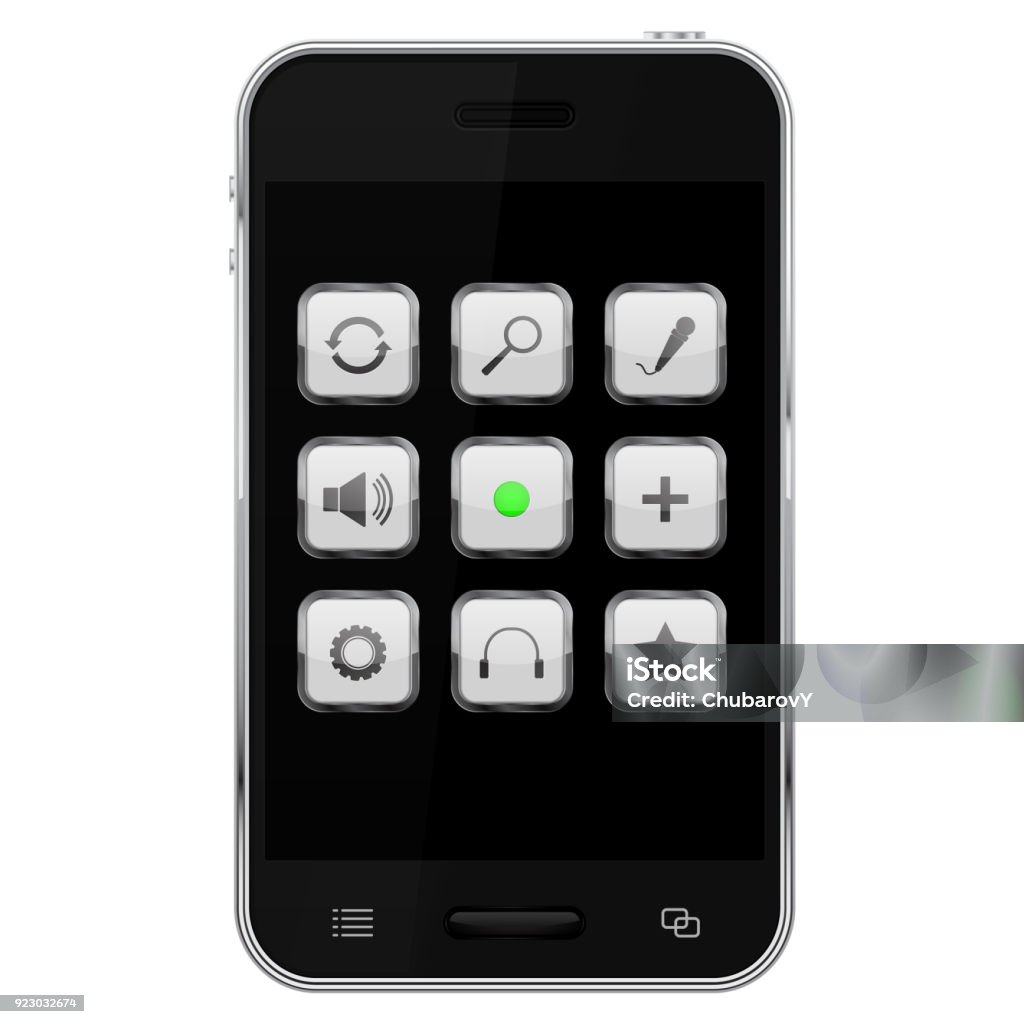 Control Key On Phone Mobile Phone With Main Control Buttons Stock Illustration - Download ...