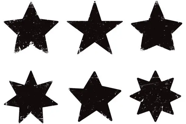Vector illustration of Grunge stars