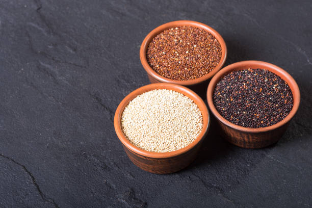istock Black , white and red quinoa in bowl 923046090