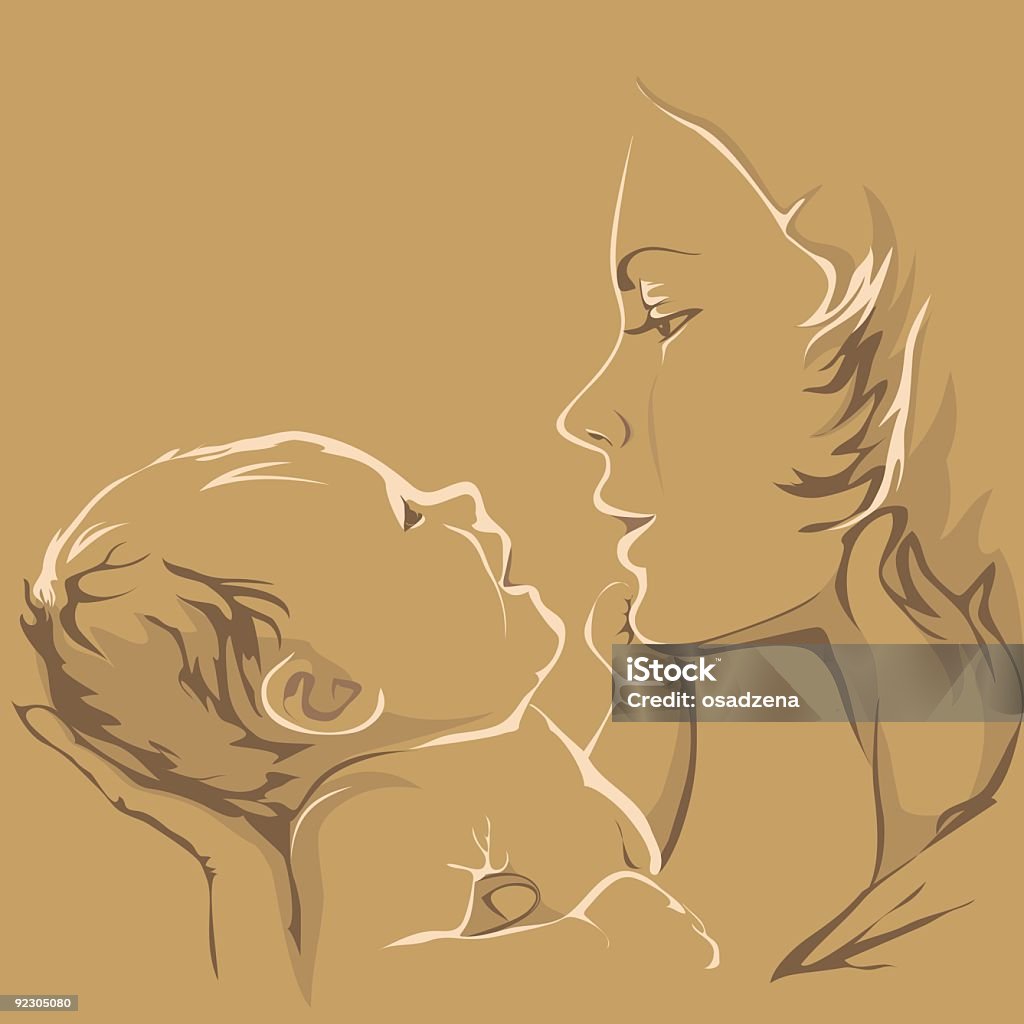 mother and baby  Mother stock vector