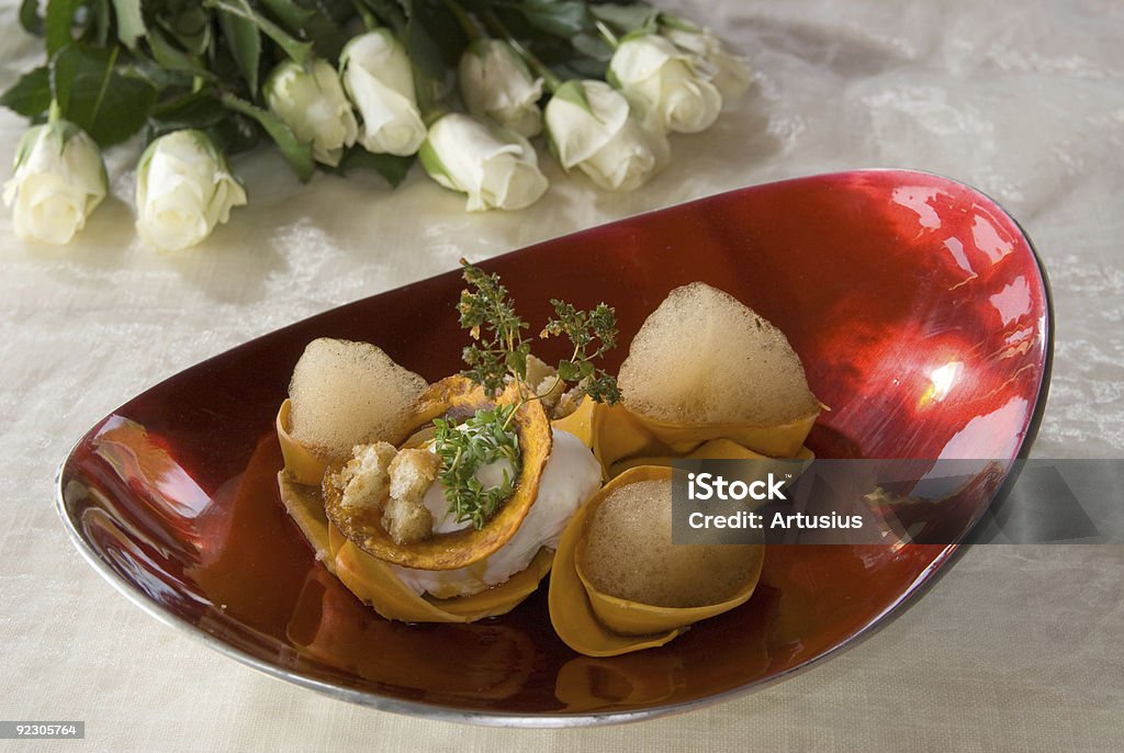 Dumplings with black beer foam  Bouquet Stock Photo