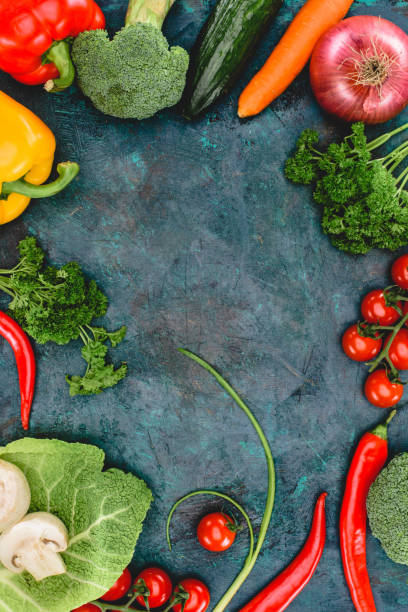 istock top view of fresh healthy vegetables on black 923059206